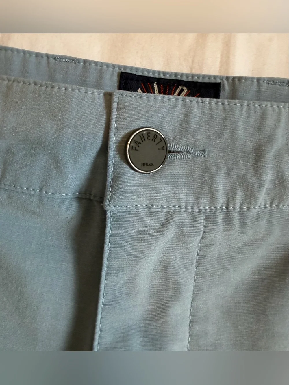 Faherty Men’s All Day Shorts 7” Light Blue Size 36 Chino Drawstring